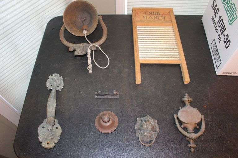 Brass Door Handle, Door Knockers, Bell, and Wash Stand image