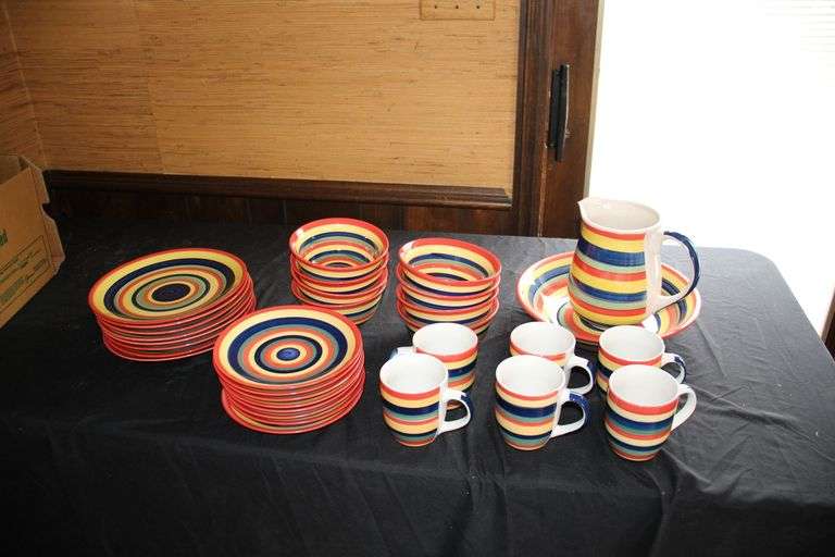 Swirl Plates, Bowls, Mugs, Bowl, and Pitcher image