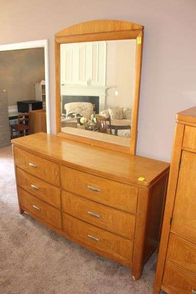 Universal Wooden Dresser with Mirror image