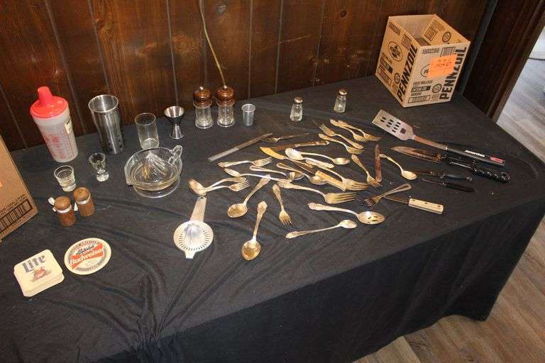 Silverware, Salt & Pepper Shakers, Juicer, Shot Glasses, and Coasters image