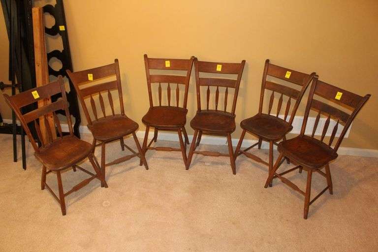 (6) High Back Wooden Chairs image