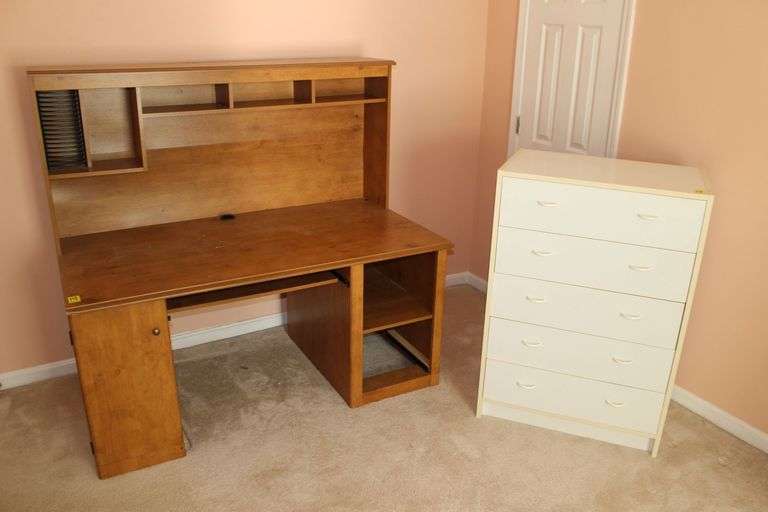Computer Desk and Chest of Drawers image