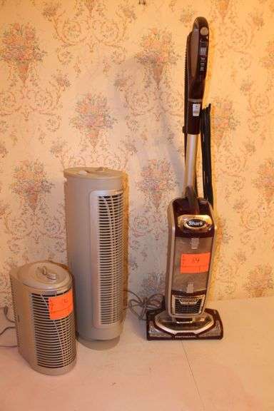 Shark Rotator True Pet Vacuum and (2) Holmes Fans image