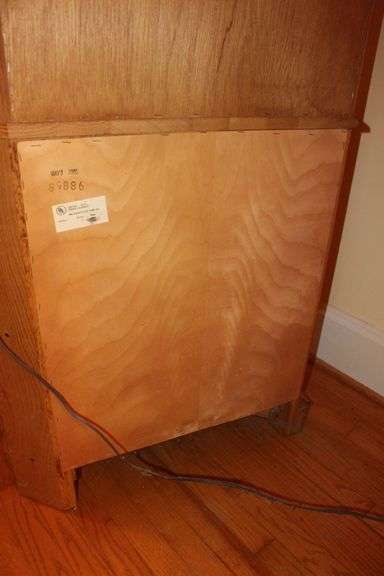 Oak Corner Glass Shelf China Cabinet
