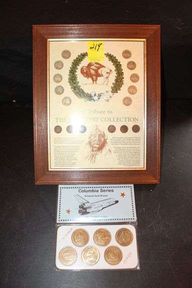 A Tribute to the Old West Collection Framed Pennies and Buffalo Nickels and Columbia Series Bronze Coins image