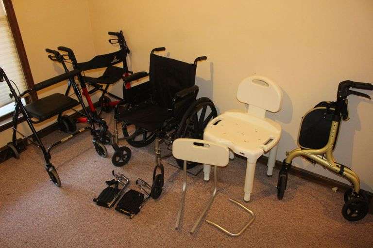 Wheelchair, Shower Seat, and Seated Walker image