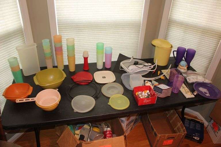 Tupperware, Glasses, Bowls, Salt Shaker, and Misc. image