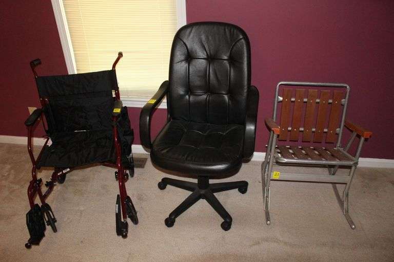Office Chair, Folding Lawn Chair, and Walgreens Transport Wheelchair image