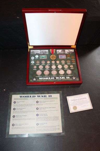World War 2 Collection Stamps and Coins image