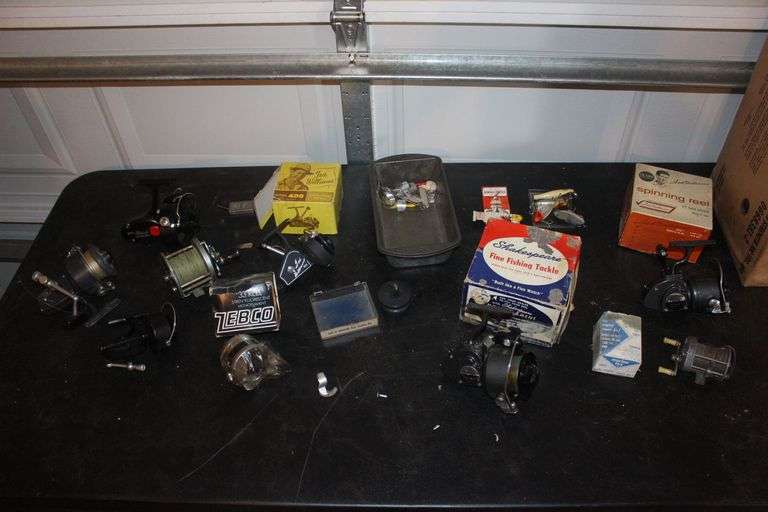 Ted Williams 400 Spinning Reel, Ted Williams Left Hand Retrieve Reel, Garcia Reels, Zebco Reel, Zebco 33 Reel, Zebco Fishing Tackle, Fishing Lures, and Misc. image