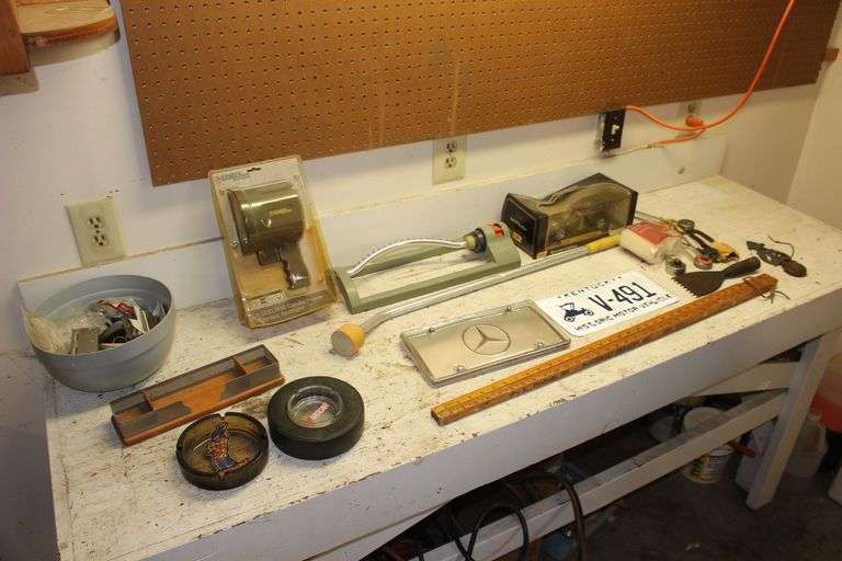 Square Measuring Stick, Plate Holder, Flash Light, Water Sprinkler, Locks, Model Car, and Misc. image