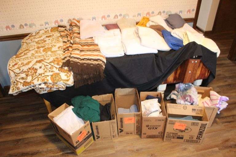 Quilts, Afghans, Tablecloths, Towels, Rags, and Misc. image