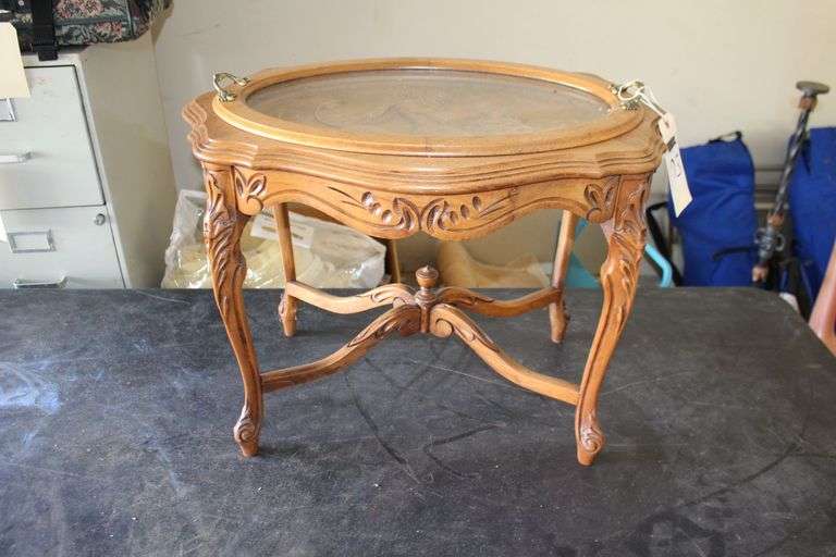 Oval Glass Top End Table image
