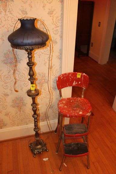 Cosco Step Stool and Standing Lamp with Globe image