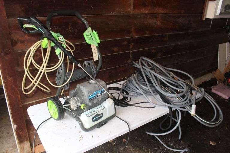 Greenworks 2000 PSI Pressure Washer and (3) Water Hoses image