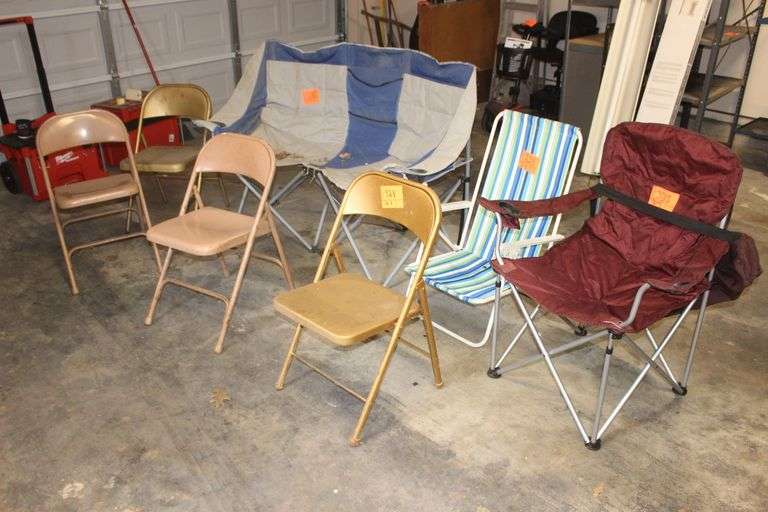 Lawn Chairs and (4) Metal Folding Chairs image
