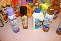 Duster Refills, Microfiber Towels, Clothespins, Multi Surface Cleaner, Starch, Oil Soap, and Misc. Cleaning Supplies