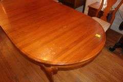 Giguere and Morin Dining Room Table, (6) Chairs, and (2) Leaves
