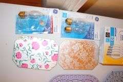 Glass Snack Plate and Cup, Candy Dishes, Milk Glass Serving Plates, Trivets, Lightbulbs, and Misc. Glassware