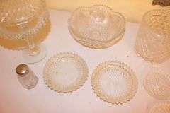 Cake Plate, Glass Coasters, Candy Dishes, Serving Bowl, and Misc. Glassware