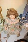 Jeanie Rub Massager, Electric Iron, Porcelain Dolls, Decorative Plates, Candy Dish, Figurines, Kewpie Doll, and Misc.