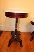Marble Top Harp Coffee Table and Marble Top Harp End Table