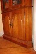 Oak Corner Glass Shelf China Cabinet