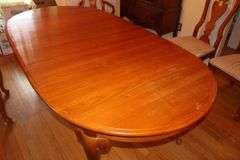 Giguere and Morin Dining Room Table, (6) Chairs, and (2) Leaves