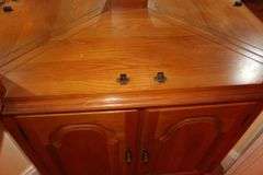 Oak Corner Glass Shelf China Cabinet