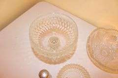 Cake Plate, Glass Coasters, Candy Dishes, Serving Bowl, and Misc. Glassware