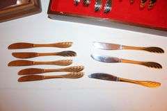 WM Rogers Silver Plate and Ranmaru Gold Tone Silverware and (3) Silverware Cases