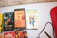 1 Way VHS Rewinder and Misc VHS and DVD Movies