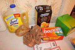 Duster Refills, Microfiber Towels, Clothespins, Multi Surface Cleaner, Starch, Oil Soap, and Misc. Cleaning Supplies