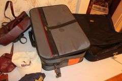 Ciao! Garment Bag, Samsonite Suitcase, Hand Bag, Dooney and Bourke Purse, Kentucky Derby Hats, and Misc.