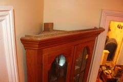 Oak Corner Glass Shelf China Cabinet