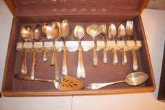 WM Rogers Silver Plate and Ranmaru Gold Tone Silverware and (3) Silverware Cases
