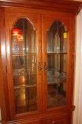 Oak Corner Glass Shelf China Cabinet