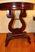 Marble Top Harp Coffee Table and Marble Top Harp End Table