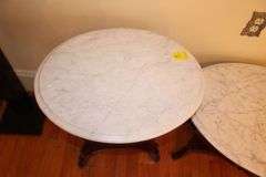Marble Top Harp Coffee Table and Marble Top Harp End Table