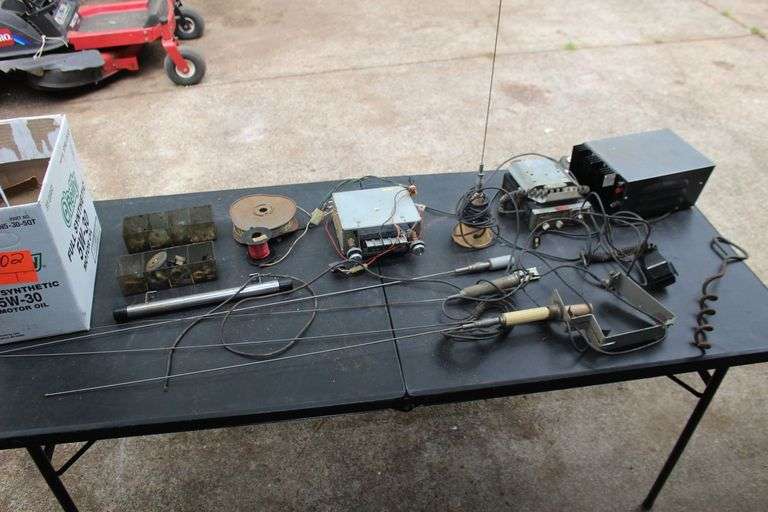 CB Radios, Antennas, Leaner, Electrical Wire, Rope, Bolts, and Misc. image