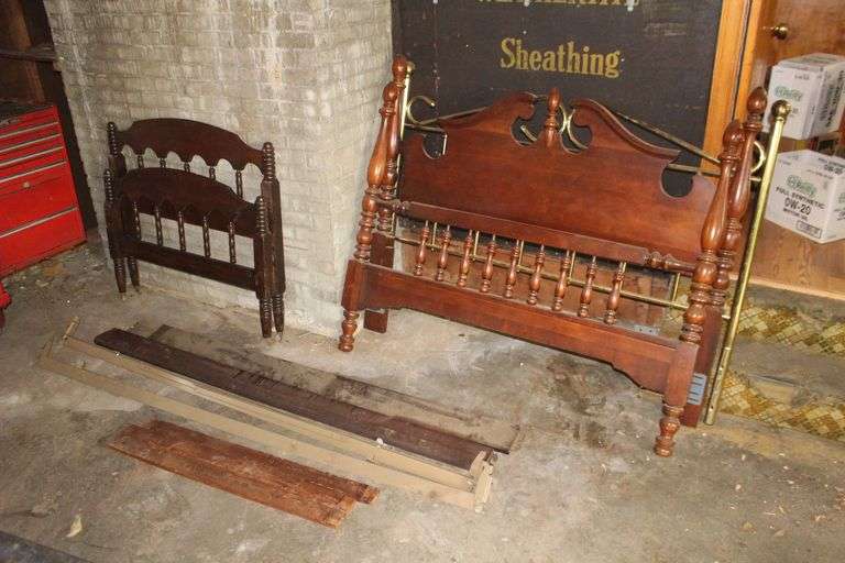 Twin Bed on Wheels, Wooden Full Size Bed, and Metal Full Size Headboard image