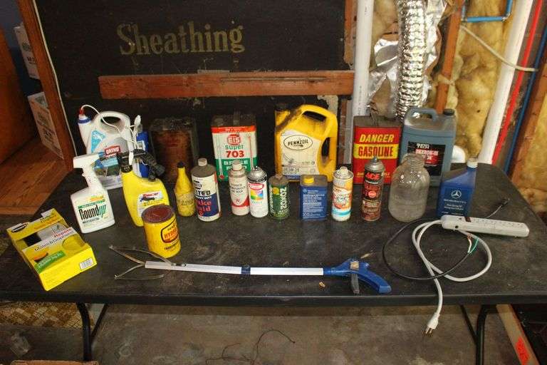 Weed Killer, Grabber, Power Strip, Brake Fluid, Transmission Fluid, and Misc. image