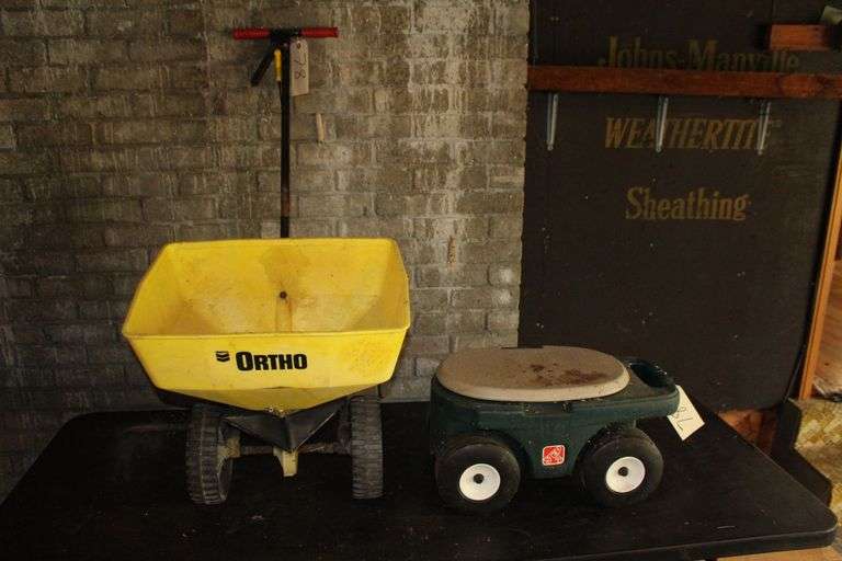 Ortho Spreader and Step 2 Gardening Seat and Storage Cart image