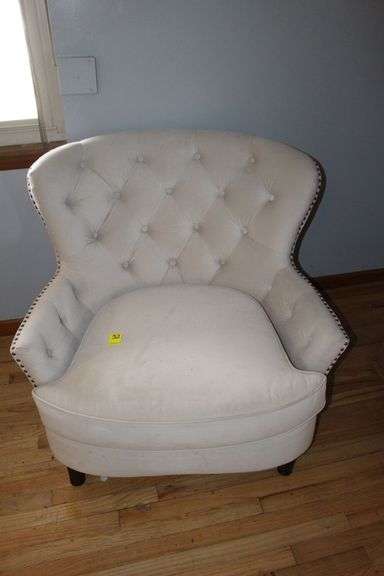 Pier 1 Imports Cream Color Upholstered Wing Back Chair image