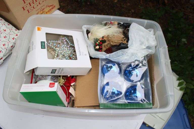 Nativity Set, Christmas Tree, 32 Inch Fiber Optic Tree, Ornaments, Lights, and Misc. Christmas Decorations