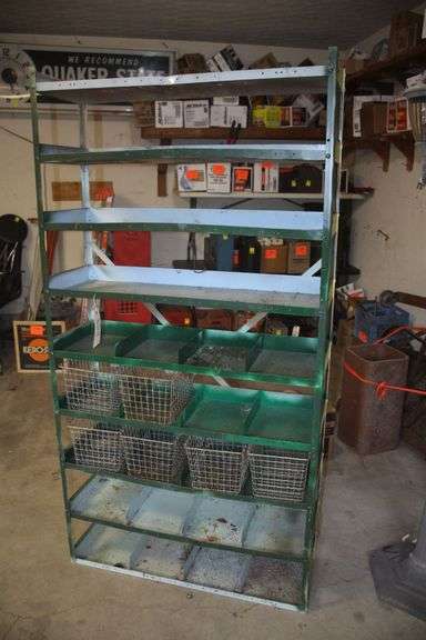 9 Section Metal Shelf with (6) Baskets image