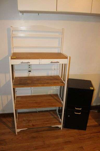 2 Drawer Metal Filing Cabinet with Top Compartment and 4 Section Spice Rack image