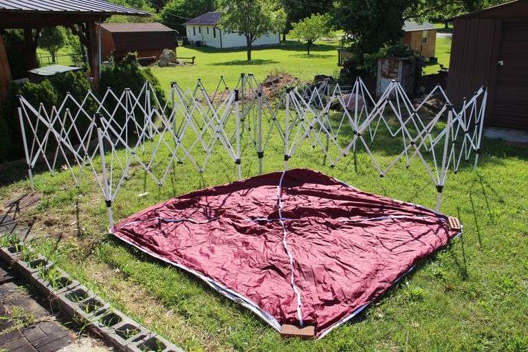 10 Ft x 10 Ft Academy Canopy Tent, 10 Ft x 10 Ft Kentucky Wildcats Canopy with No Cover, and 10 Ft x 10 Ft Canopy with No Cover image
