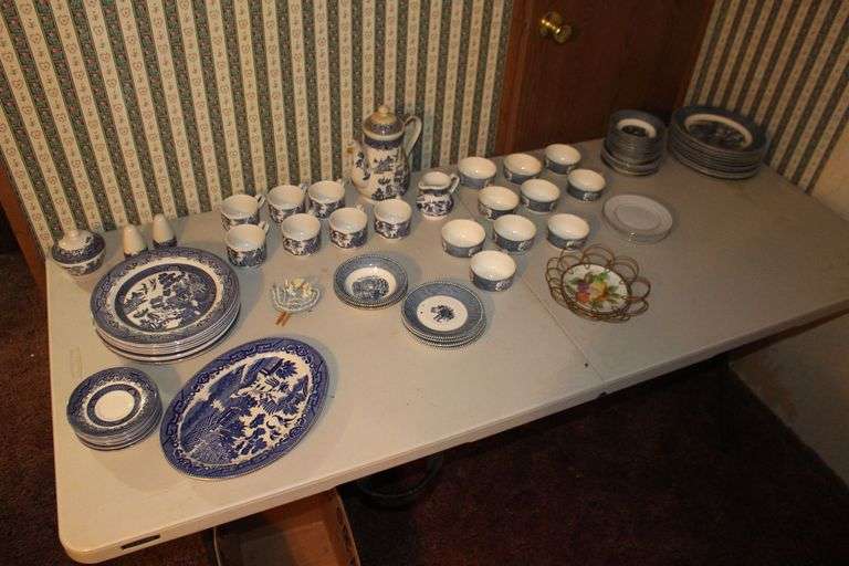 Churchill England Plates, Saucers, Cups, Tea Pot, Serving Plate, Salt and Pepper Shakers, Creamers, and Bowls image