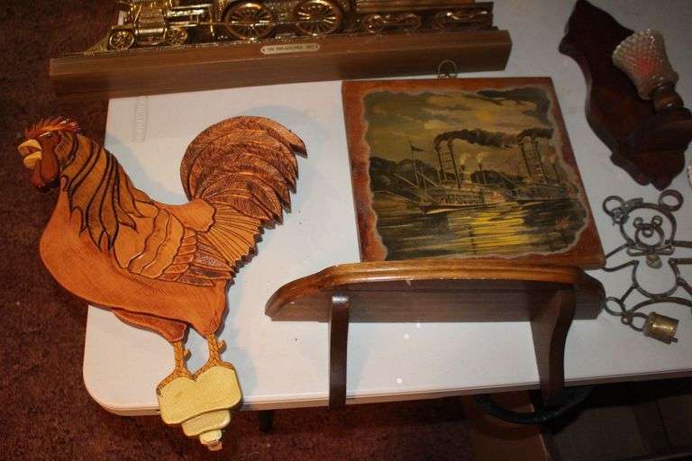 Hanging Quilt Rack, Spice Rack, The Philadelphia 1871 Train Decoration, Figurines, Wall Decorations, Washboard, and Light Up Cabin Decoration